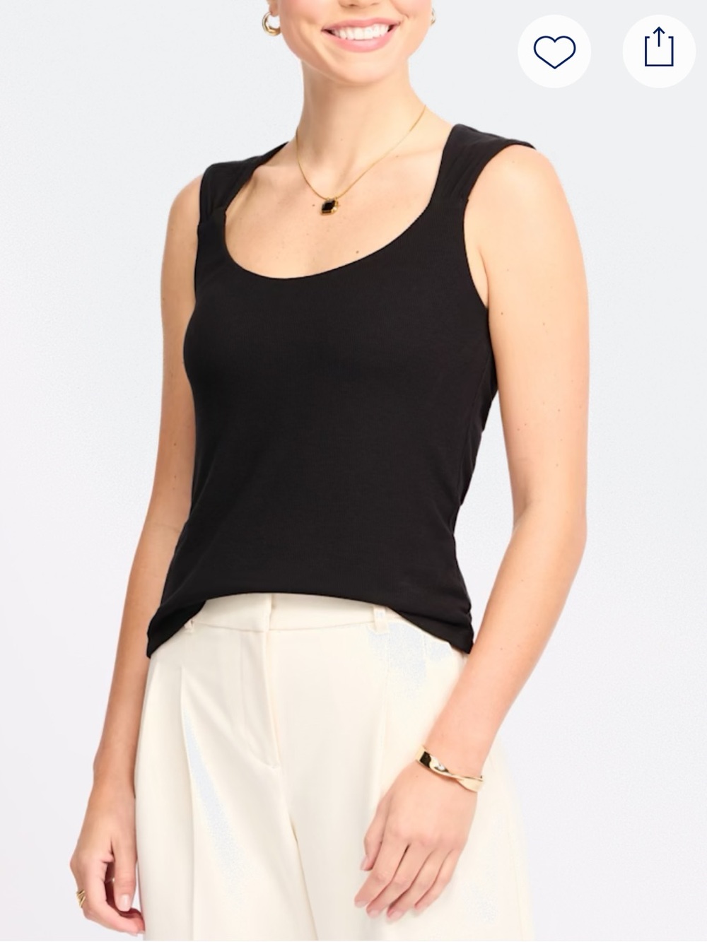 Liverpool Black Scoop Neck Tank Top